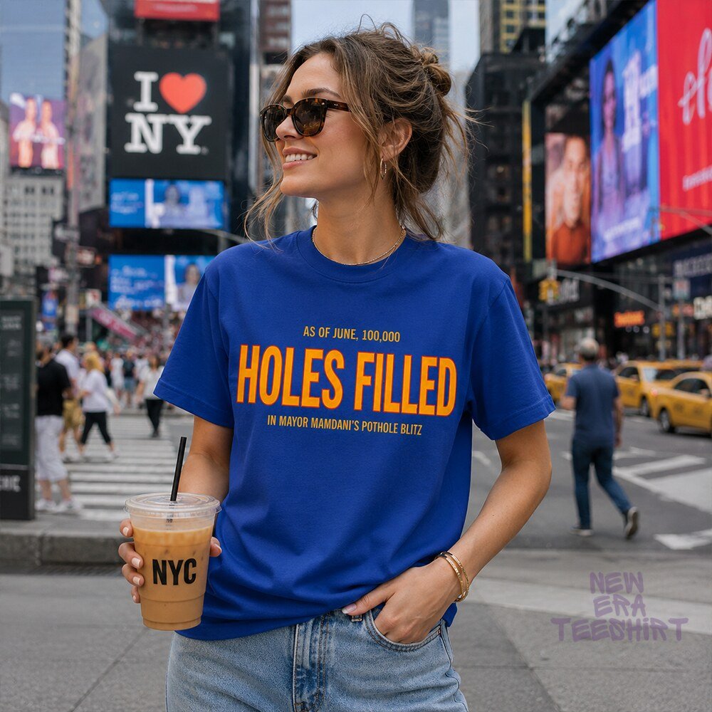 As Of June 100000 Holes Filled Mayor Mamdani Pothole Blitz Shirt Mayor Mamdani Pothole Blitz Shirt - 100,000 Holes Filled Tee – image 2 of 3