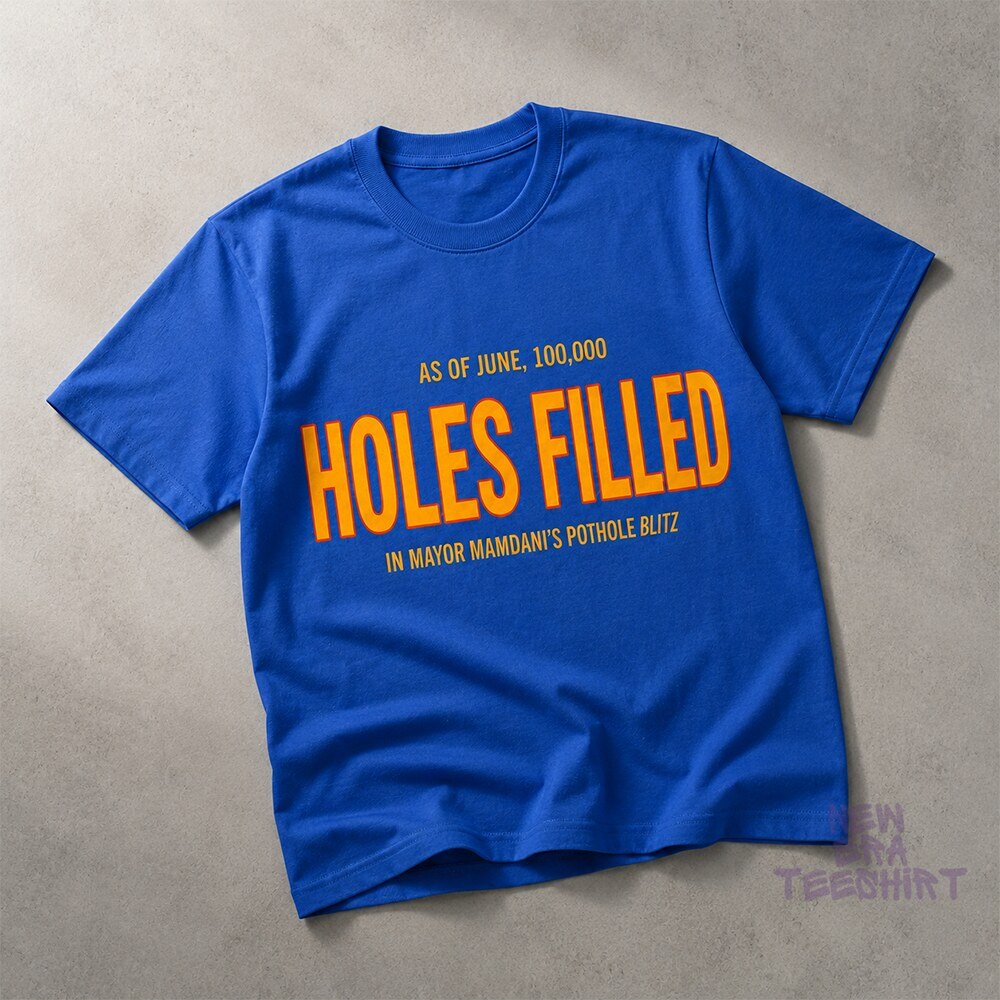 As Of June 100000 Holes Filled Mayor Mamdani Pothole Blitz Shirt Mayor Mamdani Pothole Blitz Shirt - 100,000 Holes Filled Tee – image 3 of 3