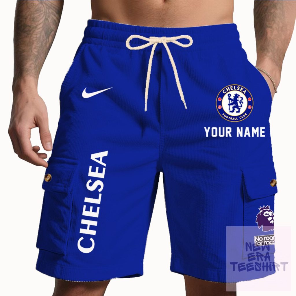 Chelsea Football Club Personalized Blue Cargo Shorts with Pockets Chelsea Football Club Personalized Blue Cargo Shorts with Pockets