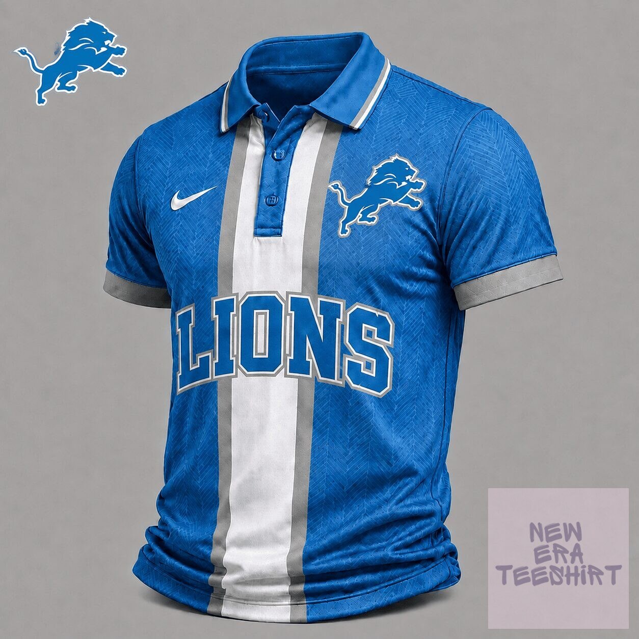 Detroit Lions National Football League Classic Stripe Fan Polo Shirt