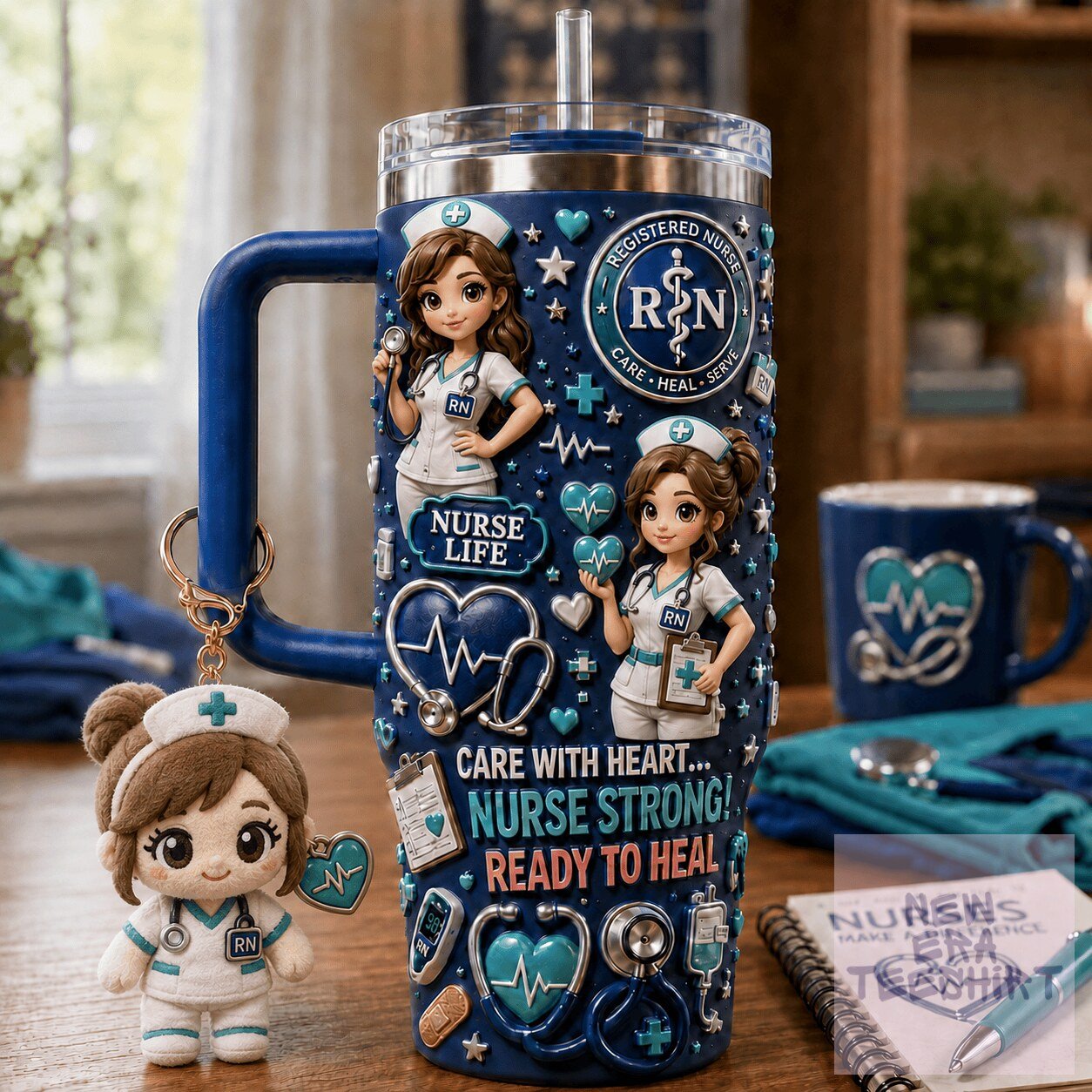 NURSE 40oz Tumbler With Handle DNBN