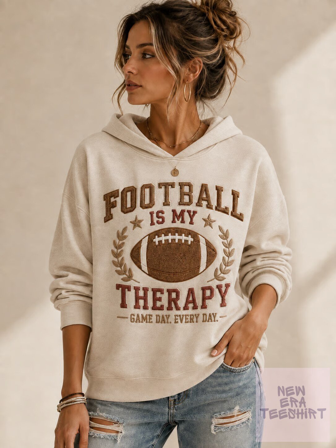Football Is My Therapy Game Day Every Day Women's Hoodie