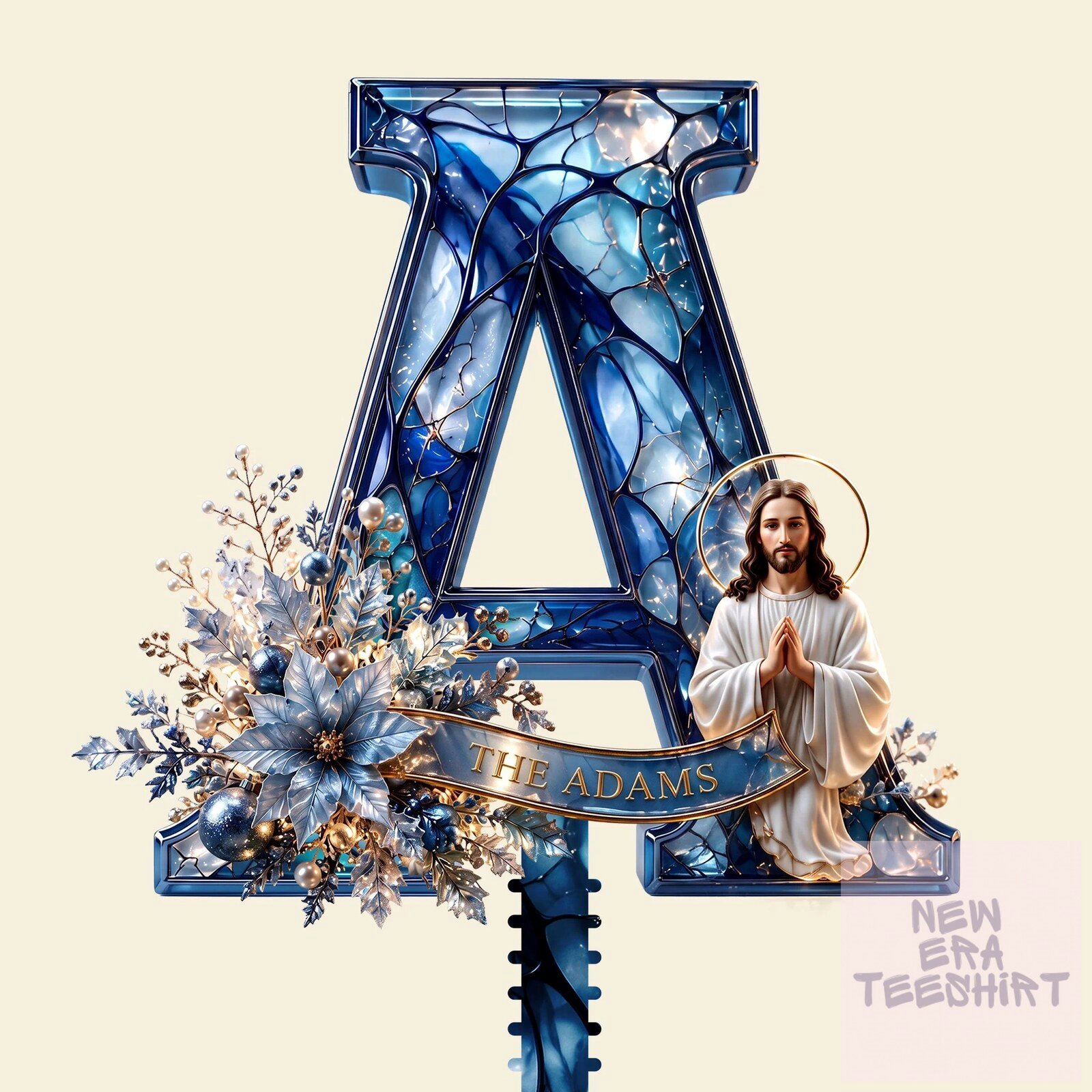 Personalized Jesus Christ Alphabet A Christmas Tree Topper for Christian Family 7 Personalized Jesus Christ Alphabet A Christmas Tree Topper for Christian Family