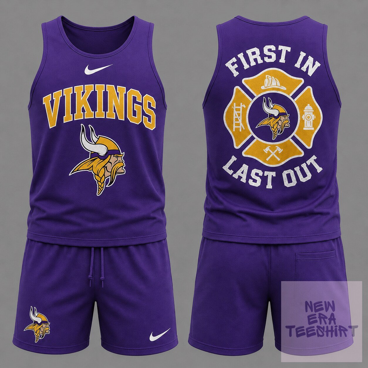 Minnesota Vikings Firefighter First In Last Out Men's Tank Top and Shorts Set