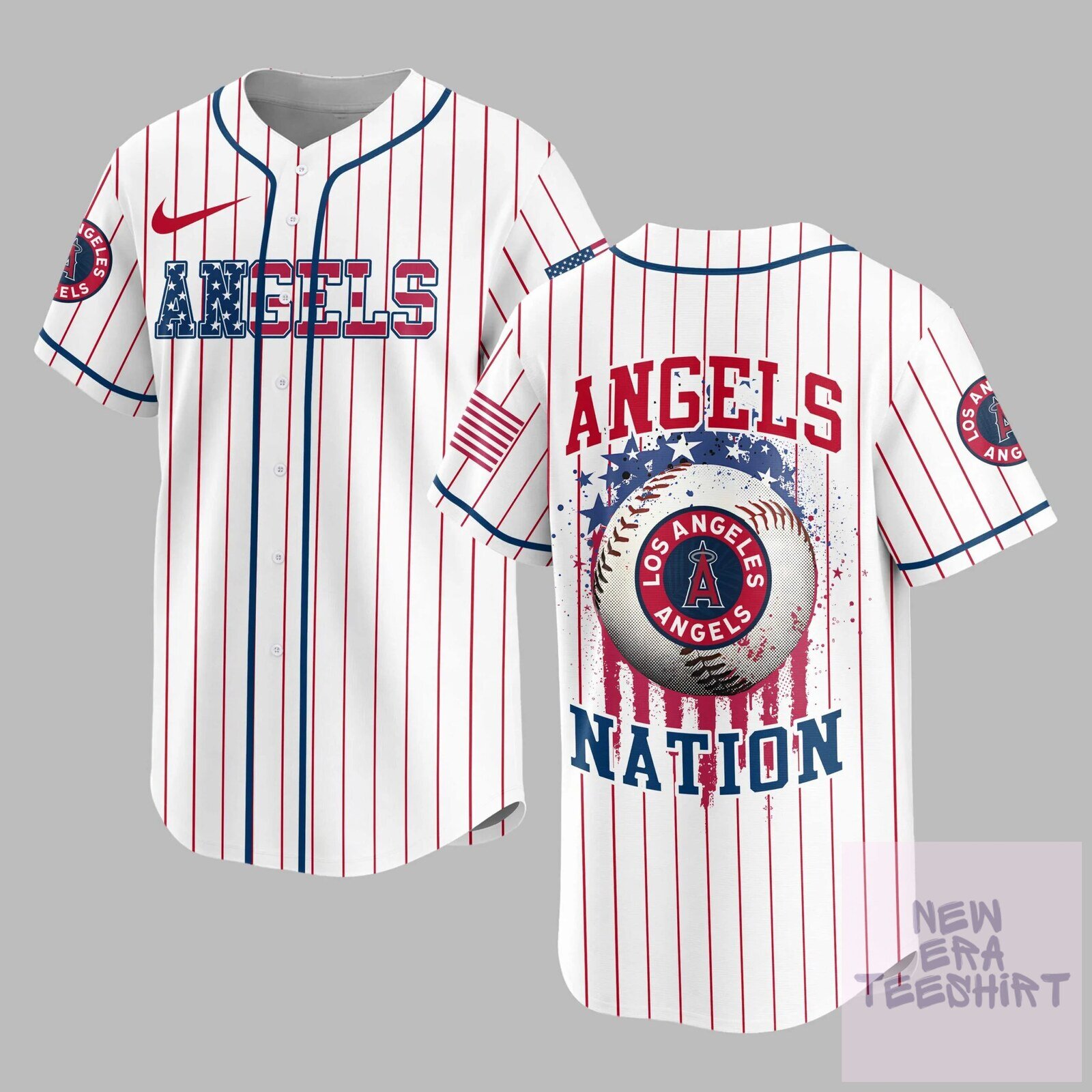 Angels Baseball Los Angeles Angels Nation USA Flag Edition Baseball Jersey