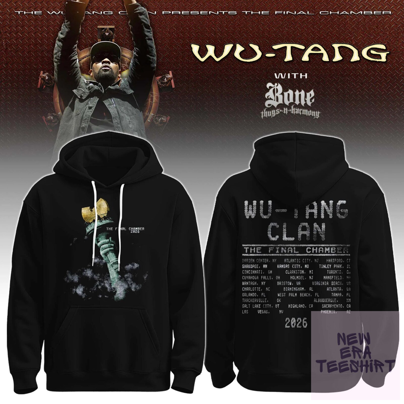 Wu-Tang Clan The Final Chamber Tour Concert Dates Black Hoodie