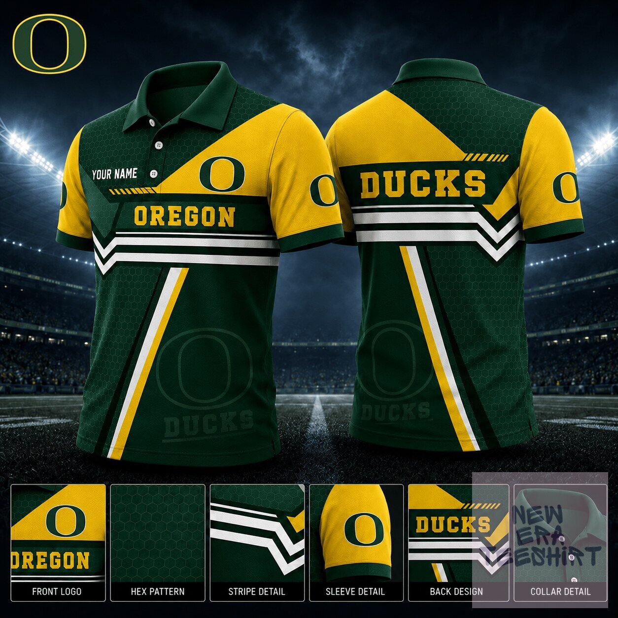 Oregon Ducks Polo Shirt for Men, University of Oregon Ducks Fan Apparel