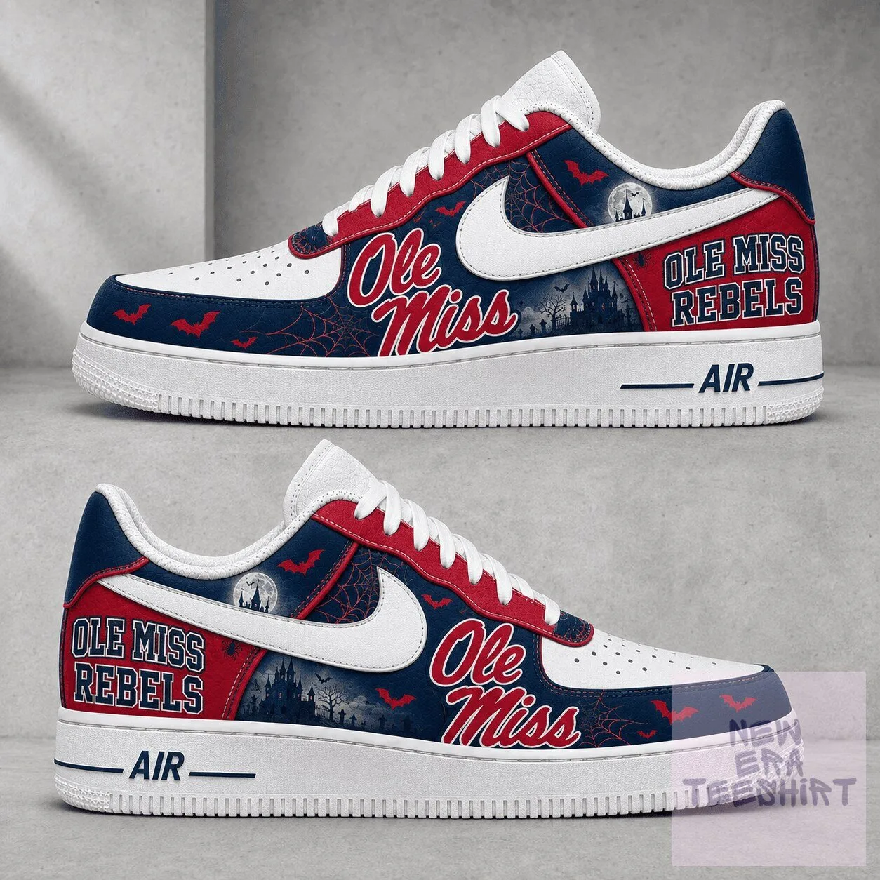 Ole Miss Rebels Halloween Spooky Night Custom Nike Air Force 1 Shoes