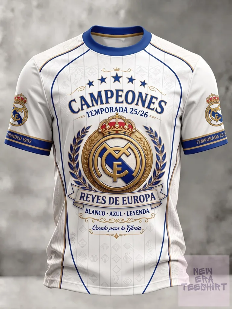 Real Madrid Campeones Reyes de Europa Soccer Football Jersey