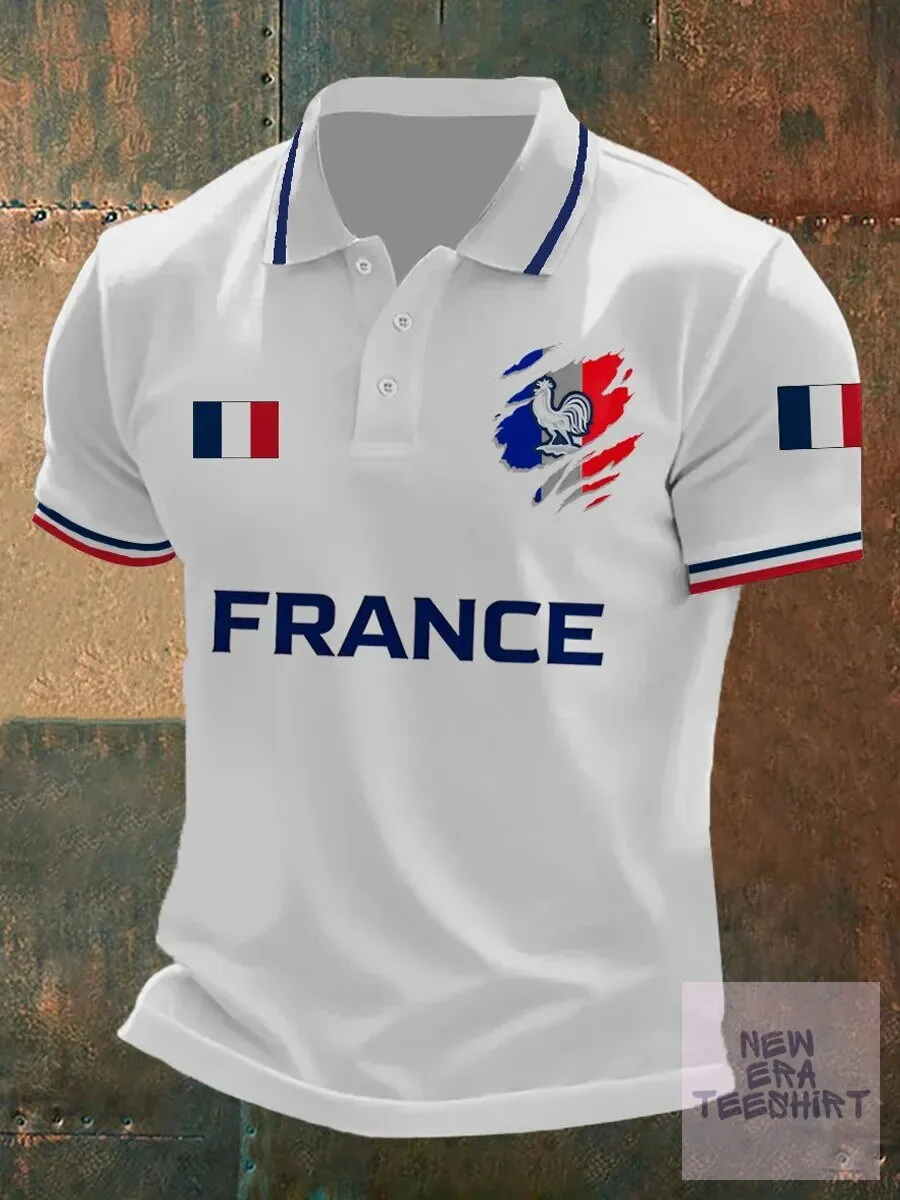 France Football Team Supporter Polo Shirt for Men