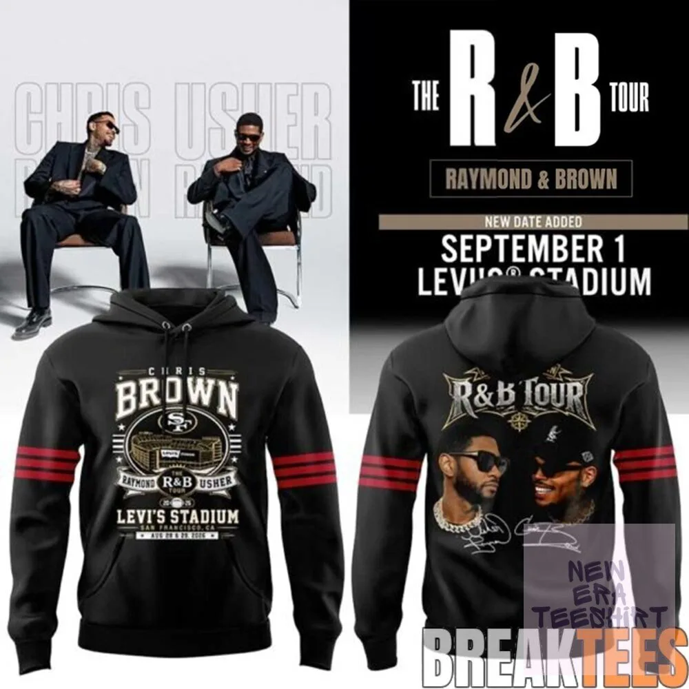 Chris Brown and Usher The R&B Tour Levi's Stadium 2026 Red Concert Hoodie 4 chris brown and usher the r b tour levi s stadium 2026 red concert hoodie gallery 1