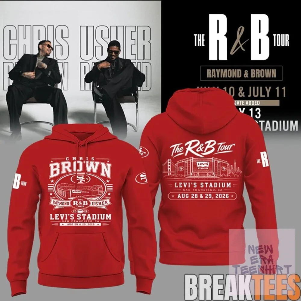 Chris Brown and Usher The R&B Tour Levi's Stadium 2026 Red Concert Hoodie 5 chris brown and usher the r b tour levi s stadium 2026 red concert hoodie gallery 2