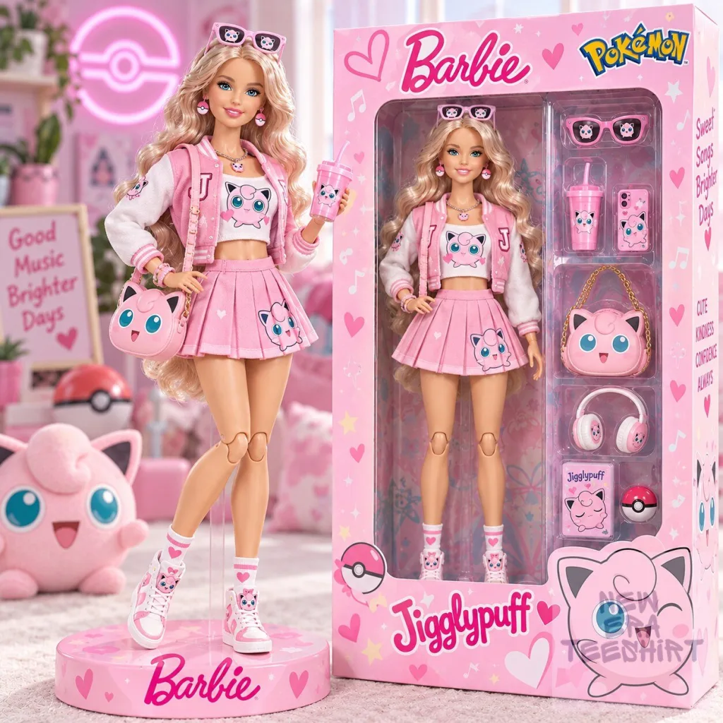 Barbie Jigglypuff Pokemon Fashion Doll with Accessories Barbie Jigglypuff Pokemon Fashion Doll with Accessories