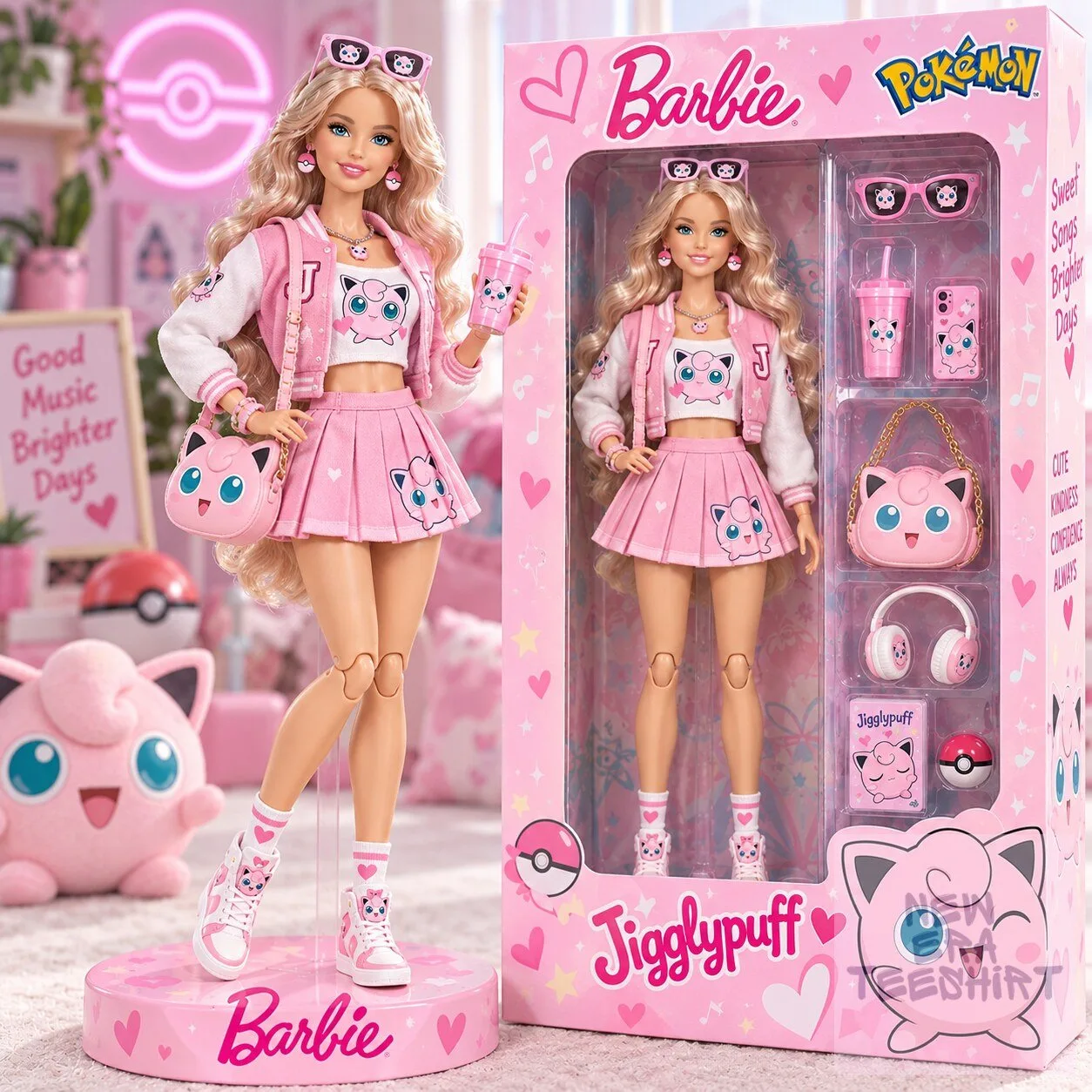 Barbie Jigglypuff Pokemon Fashion Doll with Accessories 1 Barbie Jigglypuff Pokemon Fashion Doll with Accessories