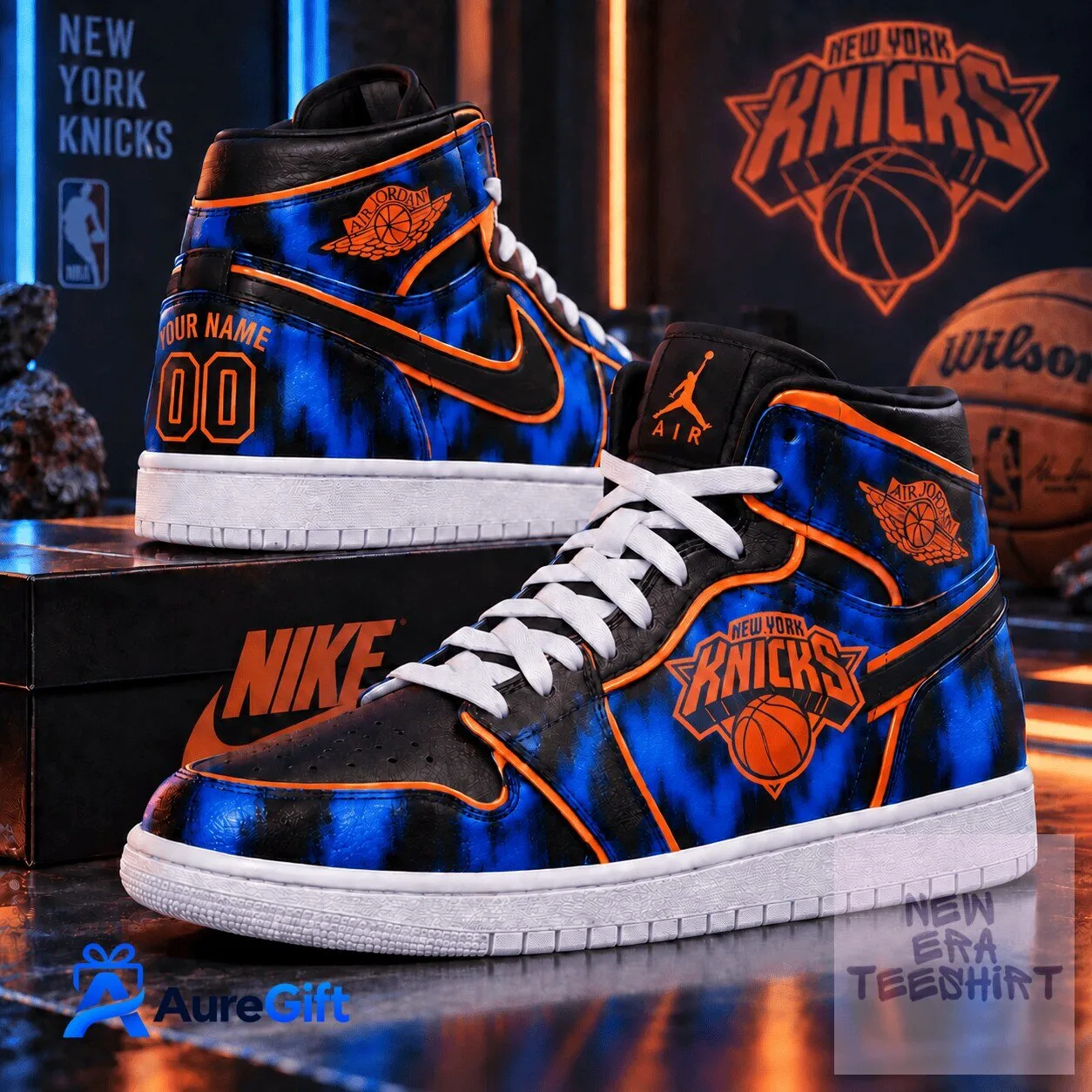 New York Knicks NBA Basketball Team Personalized Air Jordan Shoes