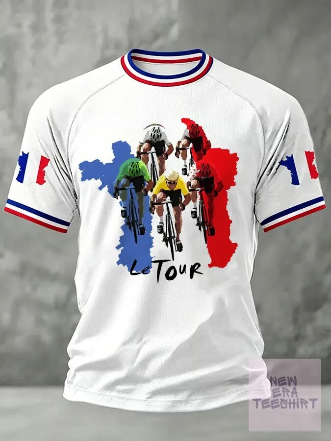 Tour de France Cycling Race White Short-Sleeve T-Shirt
