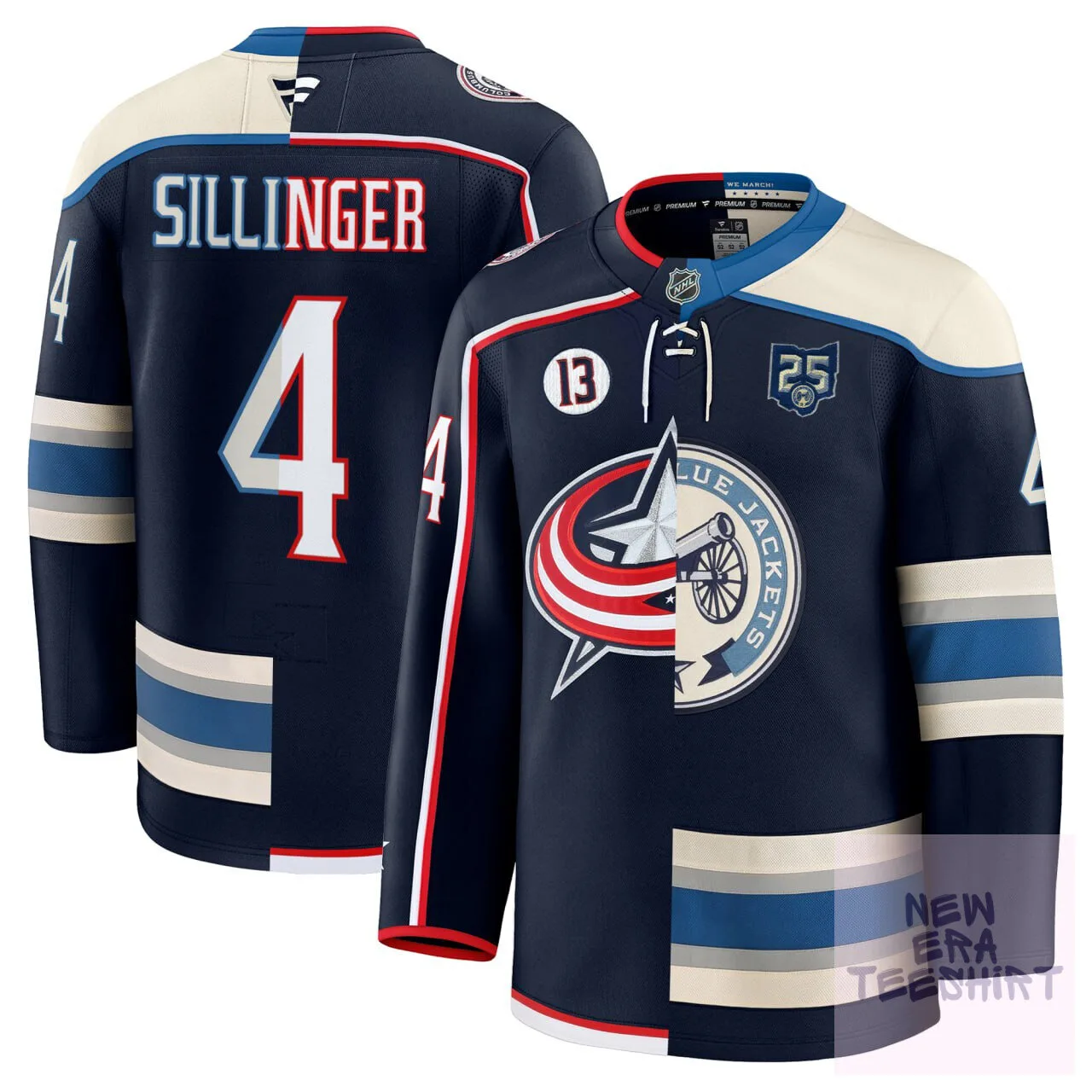 Columbus Blue Jackets Adam Boqvist Split Design Hockey Jersey 4 Columbus Blue Jackets Adam Boqvist Split Design Hockey Jersey