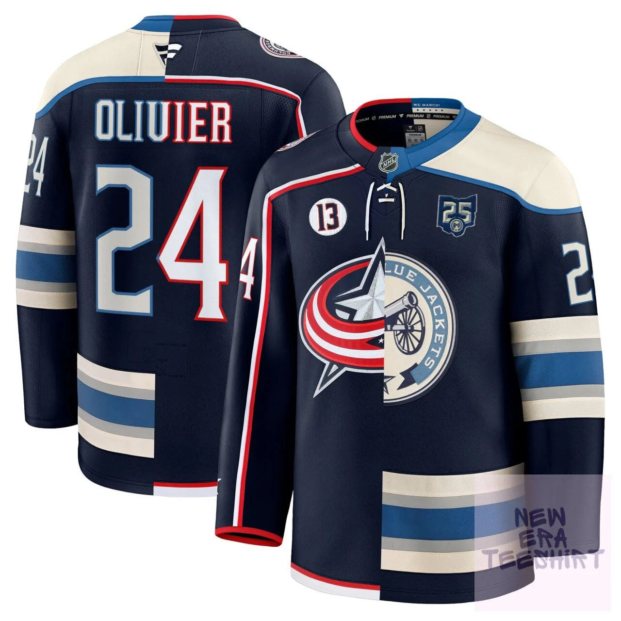 Columbus Blue Jackets Adam Boqvist Split Design Hockey Jersey 5 Columbus Blue Jackets Adam Boqvist Split Design Hockey Jersey