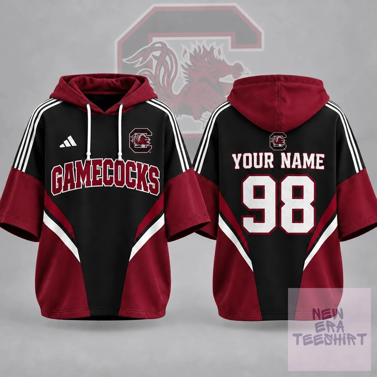 South Carolina Gamecocks Personalized Varsity Colorblock Short Sleeve Hoodie