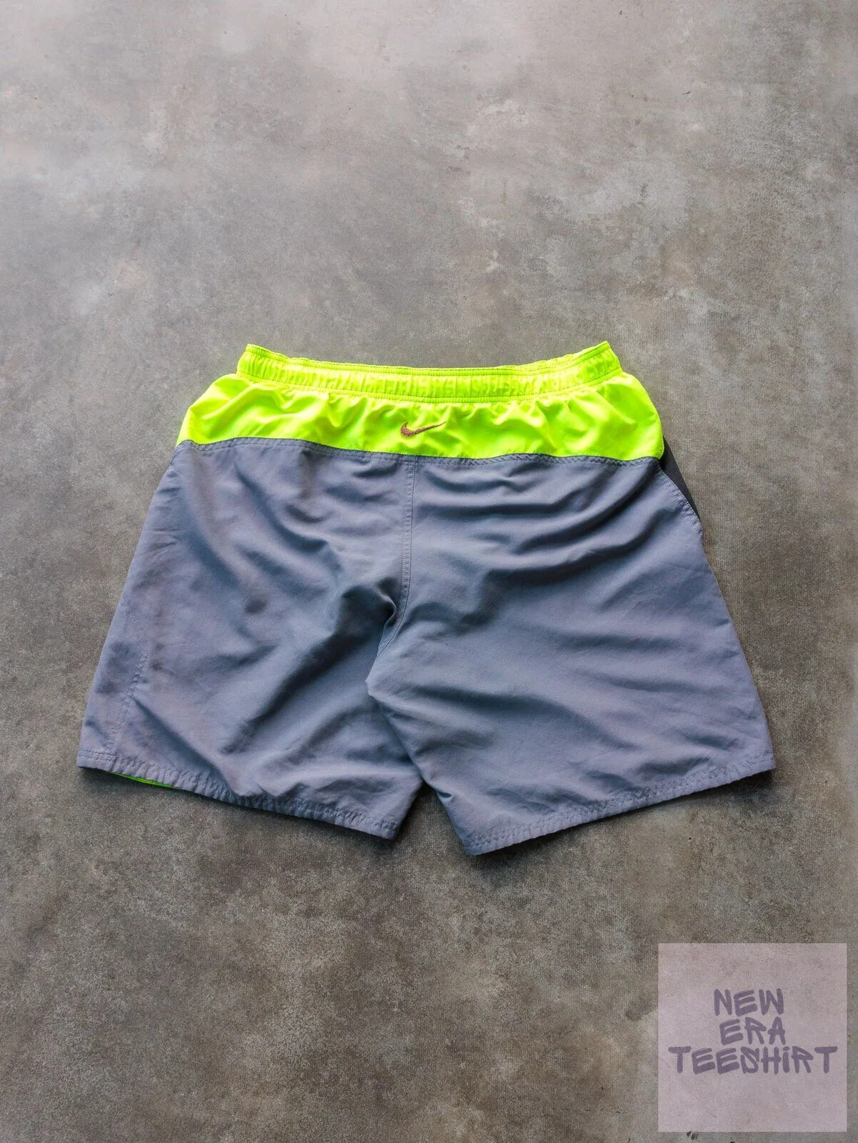 Vintage Nike Gray and Neon Yellow Swim Trunks with Black and White Accents 7 Vintage Nike Gray and Neon Yellow Swim Trunks with Black and White Accents