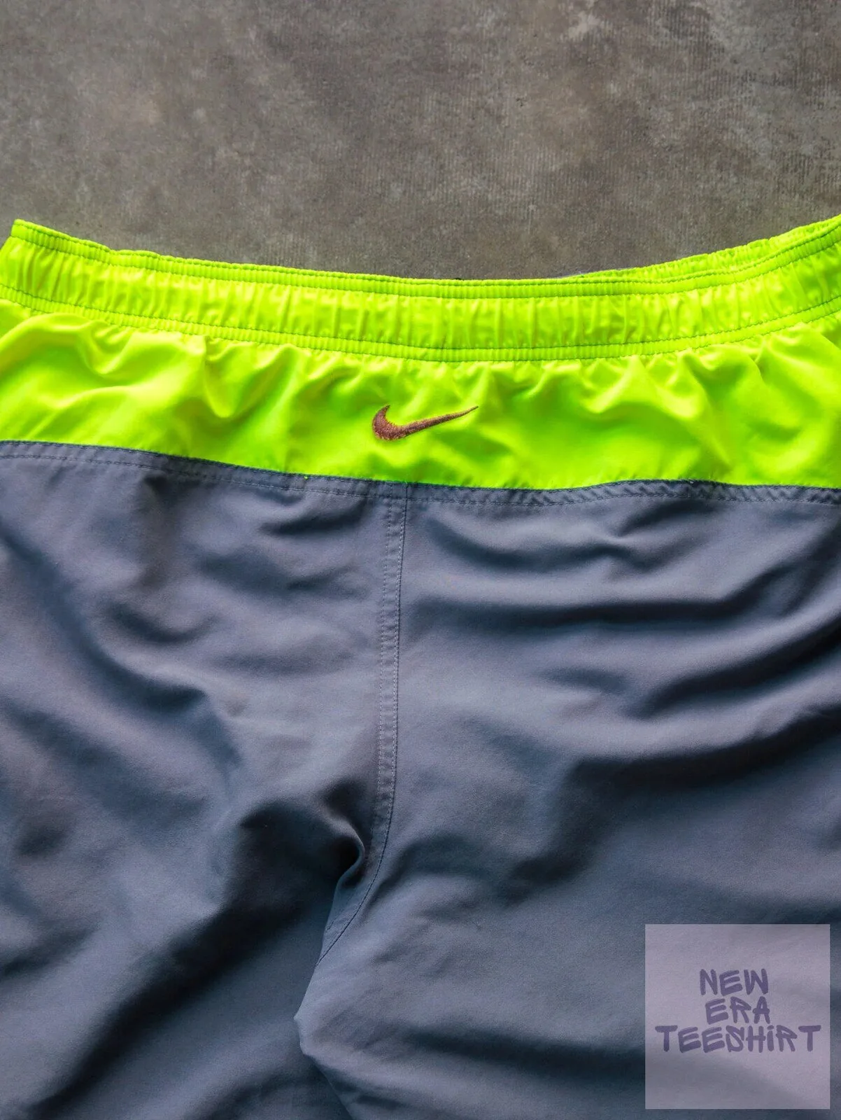 Vintage Nike Gray and Neon Yellow Swim Trunks with Black and White Accents 8 Vintage Nike Gray and Neon Yellow Swim Trunks with Black and White Accents