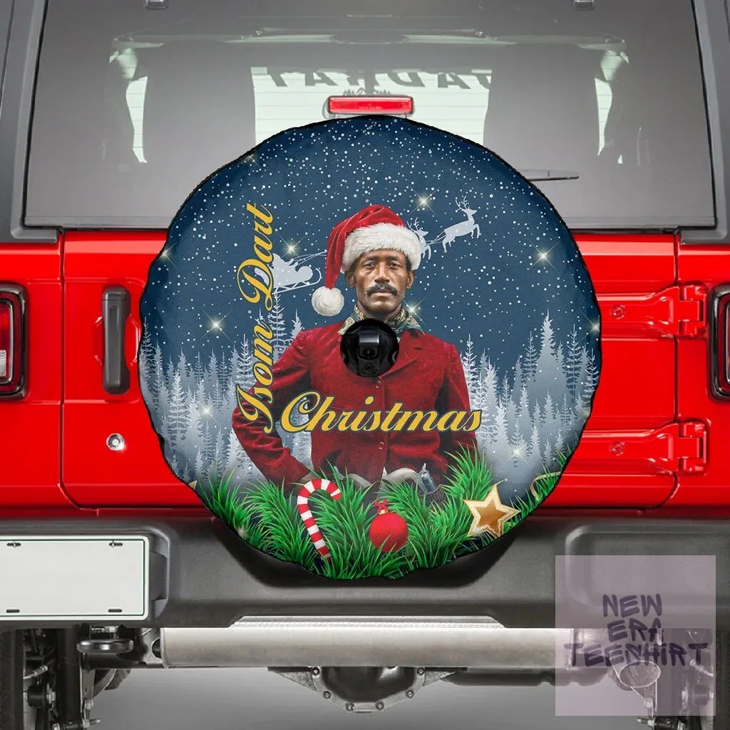 Isom Dart Christmas Black Cowboy Santa Western Snow Winter Spare Tire Cover 5 Isom Dart Christmas Black Cowboy Santa Western Snow Winter Spare Tire Cover