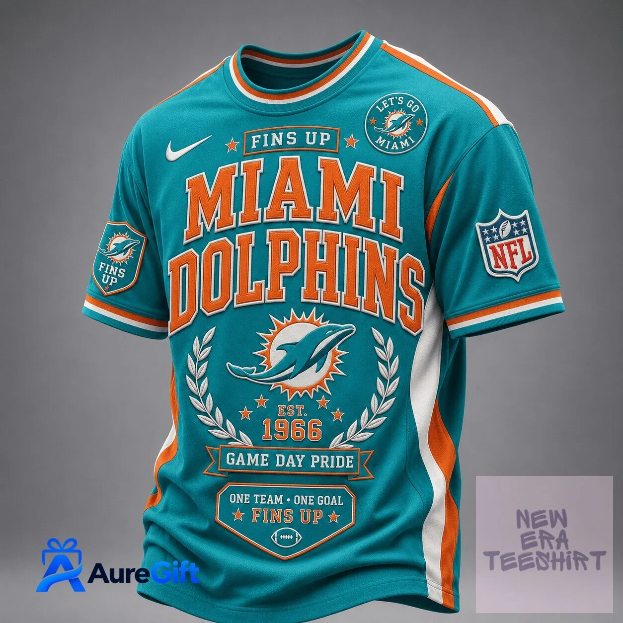 Miami Dolphins NFL Football Game Day Pride Teal Orange Fan Jersey