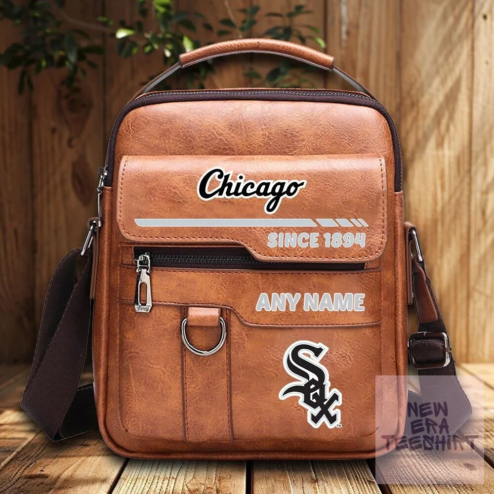 Chicago White Sox Personalized Vintage Leather Shoulder Bag