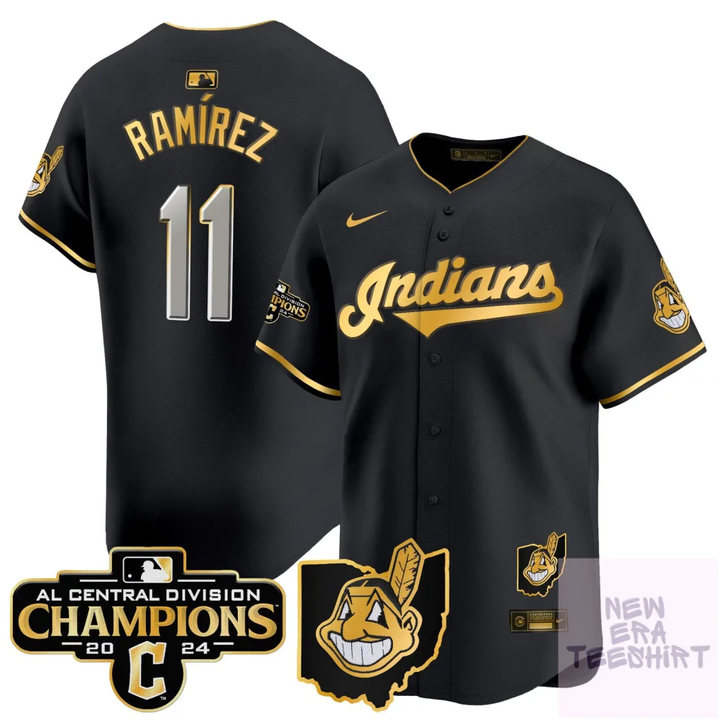 Cleveland Indians 2024 AL Central Division Champions Jose Ramirez Baseball Jersey