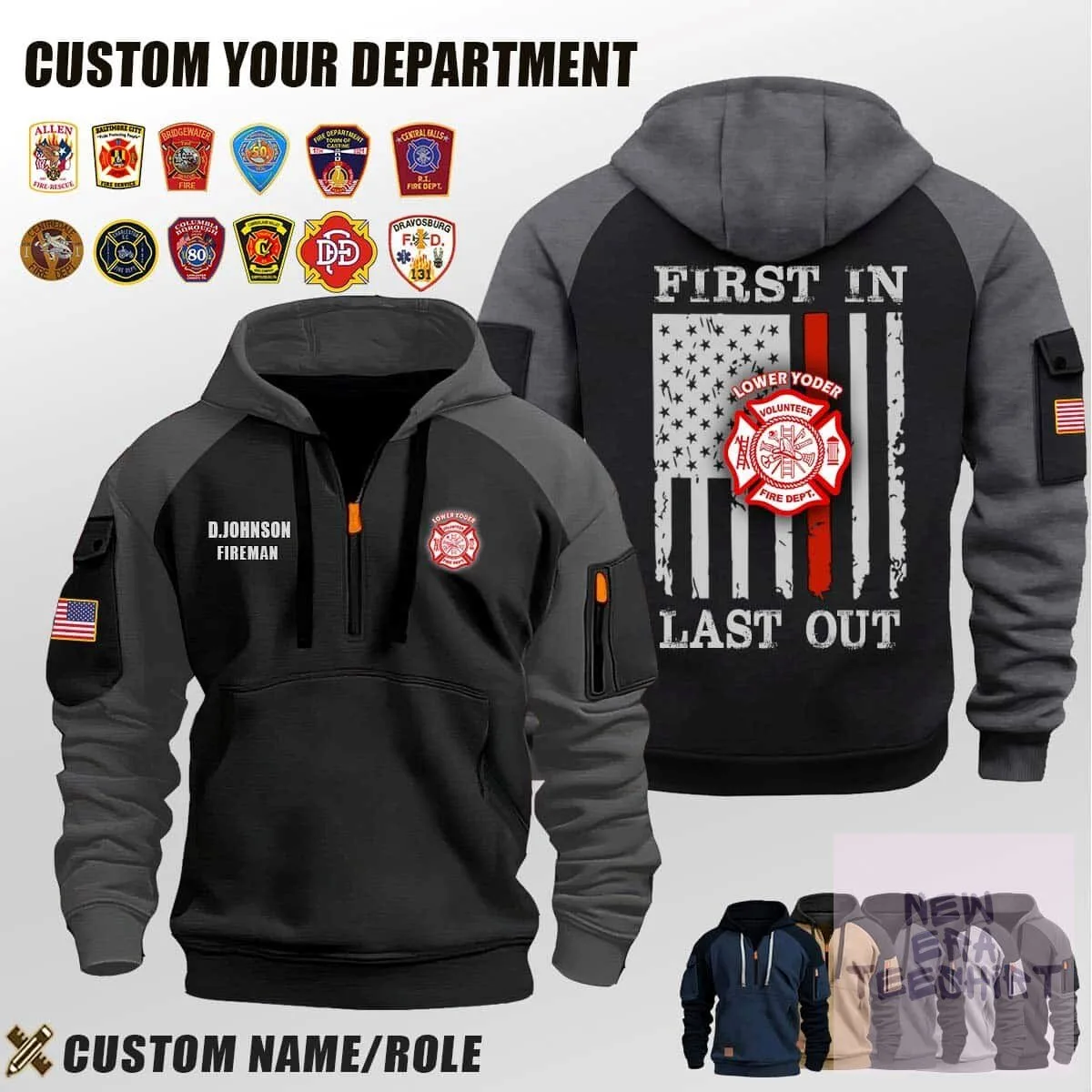 Lower Yoder Volunteer Fire Department First In Last Out Half-Zip Hoodie