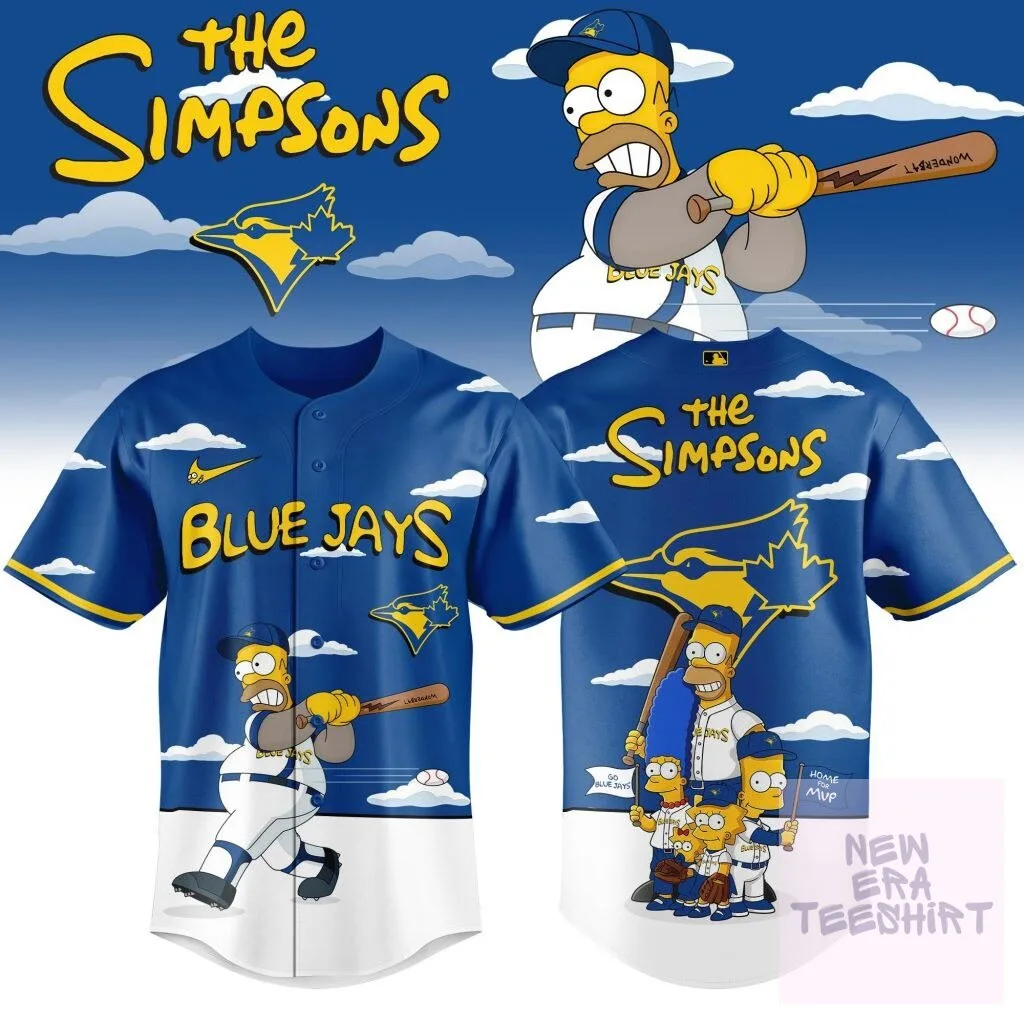 Homer Simpson Baseball Jersey by The Simpsons for Toronto Blue Jays Fans
