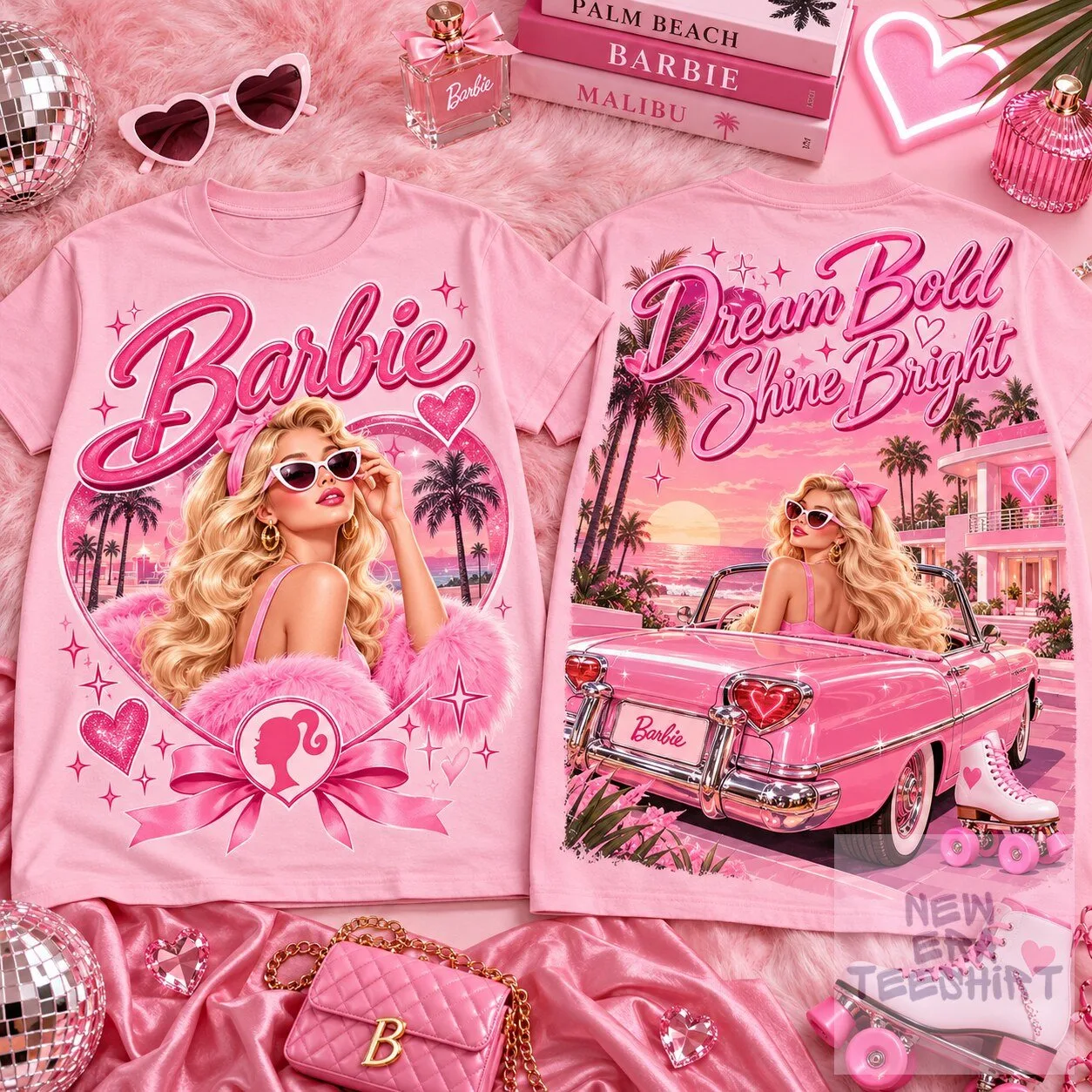Barbie Dream Bold Shine Bright Malibu Pink Paradise Vintage T-Shirt