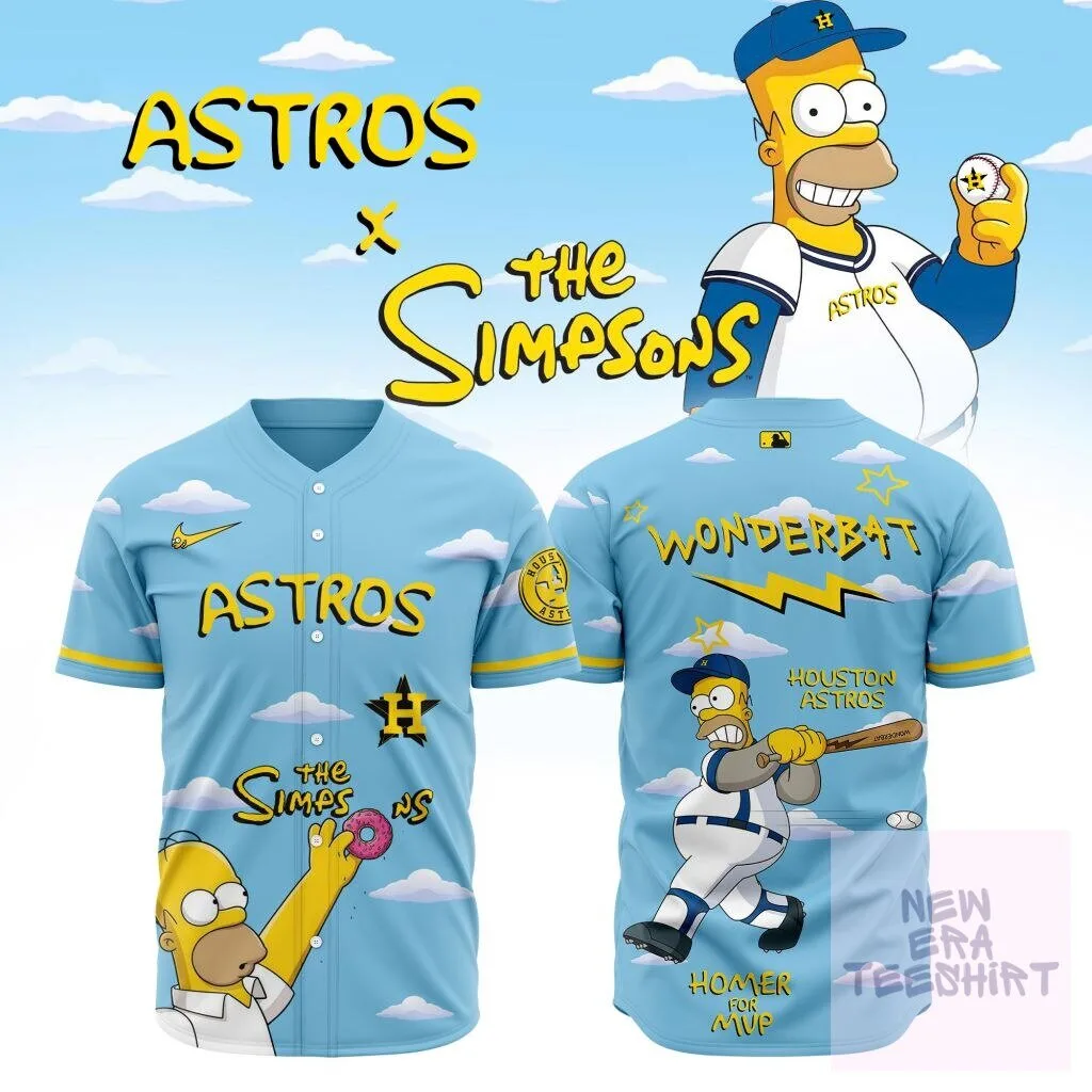 Homer Simpson Baseball Jersey inspired by The Simpsons and the Houston Astros