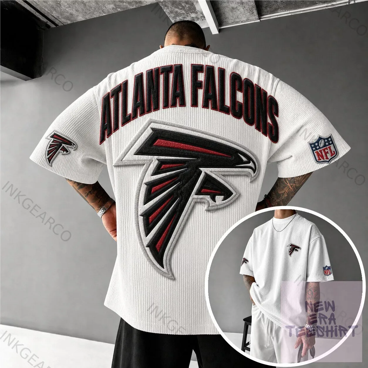 Atlanta Falcons NFL Football Team Logo White T-Shirt