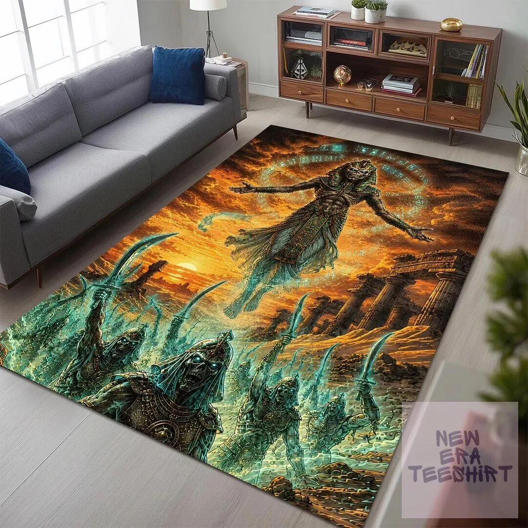 Powerslave Album Art Rectangular Floor Rug by Iron Maiden