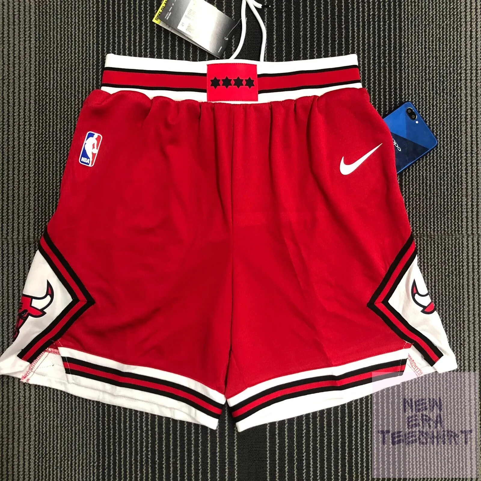 Chicago Bulls Icon Edition Red and White Basketball Shorts