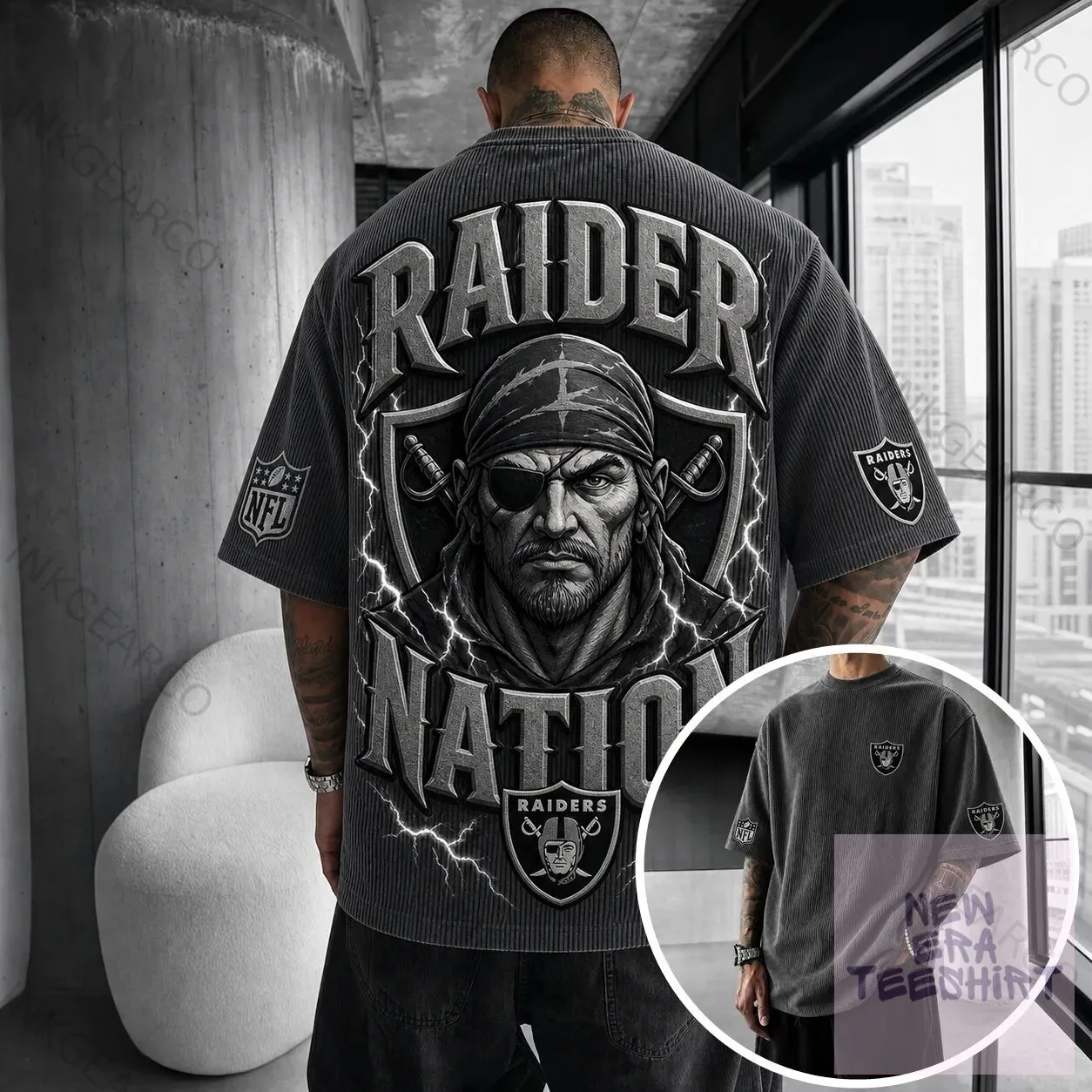 Las Vegas Raiders Pirate Nation Oversized Short-SSleeve T-Shirt