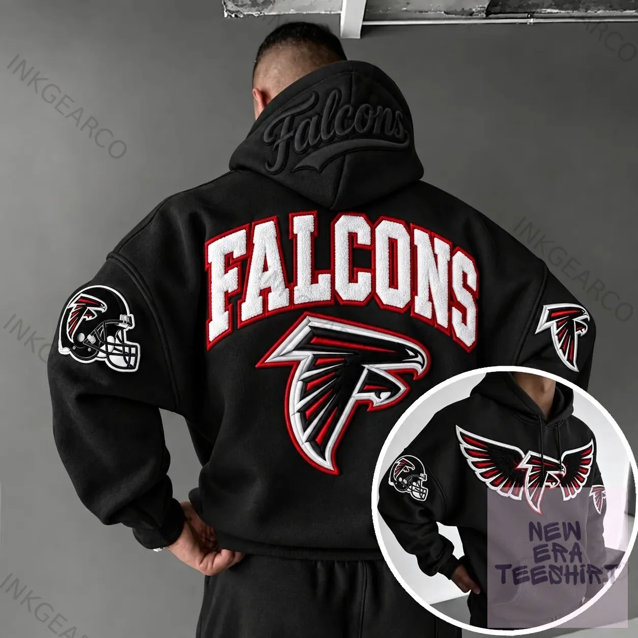 Atlanta Falcons NFL Football Team Logo Black Pullover Hoodie