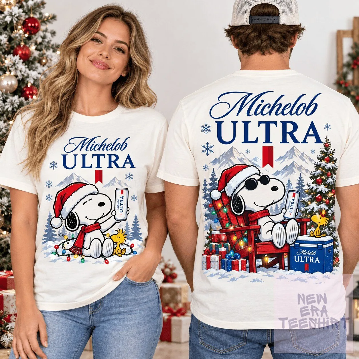 Michelob Ultra Snoopy Christmas Winter Holiday Beer Drinker T-Shirt
