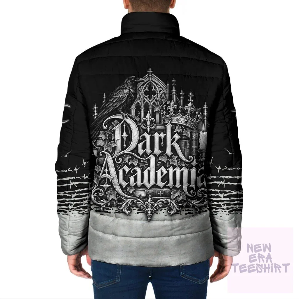 Dark Academia Raven Gothic Literature Vintage Bookish Aesthetic Padded Jacket 6 Dark Academia Raven Gothic Literature Vintage Bookish Aesthetic Padded Jacket