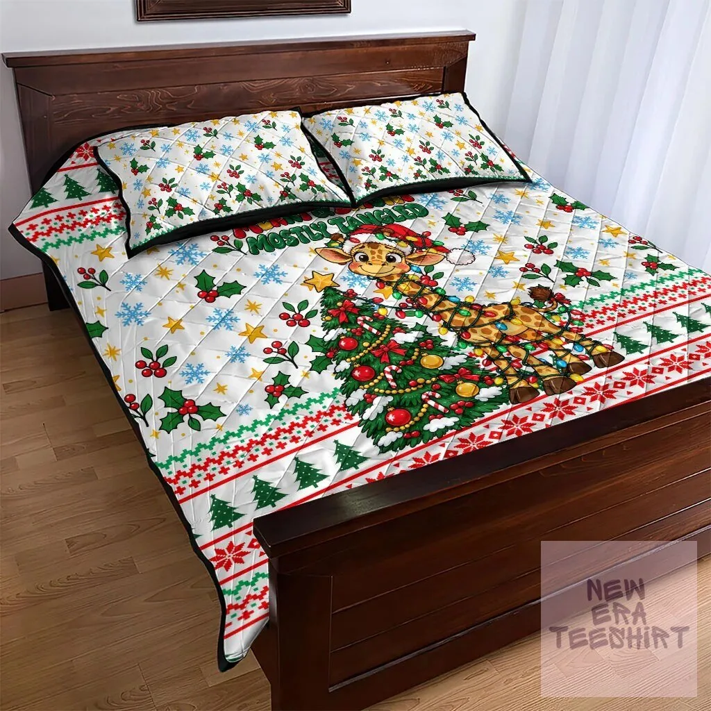 Christmas Giraffe Lights Quilt Bedding Set Merry and Bright Mostly Tangled 9 Christmas Giraffe Lights Quilt Bedding Set Merry and Bright Mostly Tangled
