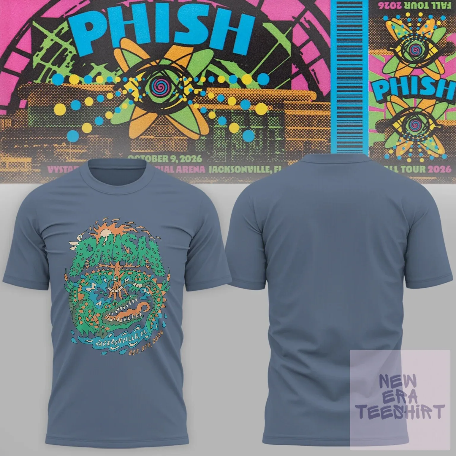 Phish Jacksonville Florida Concert Fall Tour 2026 Graphic Band T-Shirt