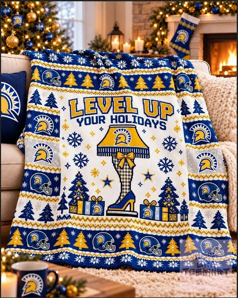 San Jose State Spartans Level Up Your Holidays Christmas Blanket