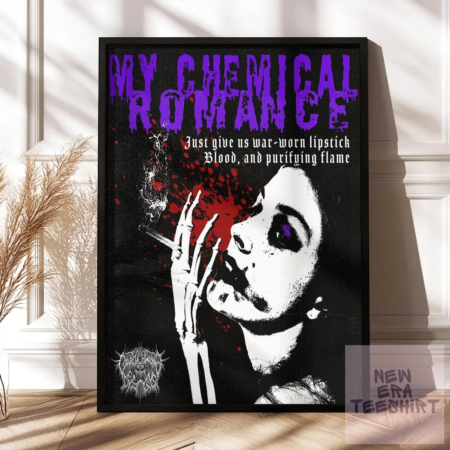 My Chemical Romance Just Give Us War-Worn Lipstick Blood and Purifying Flame Poster