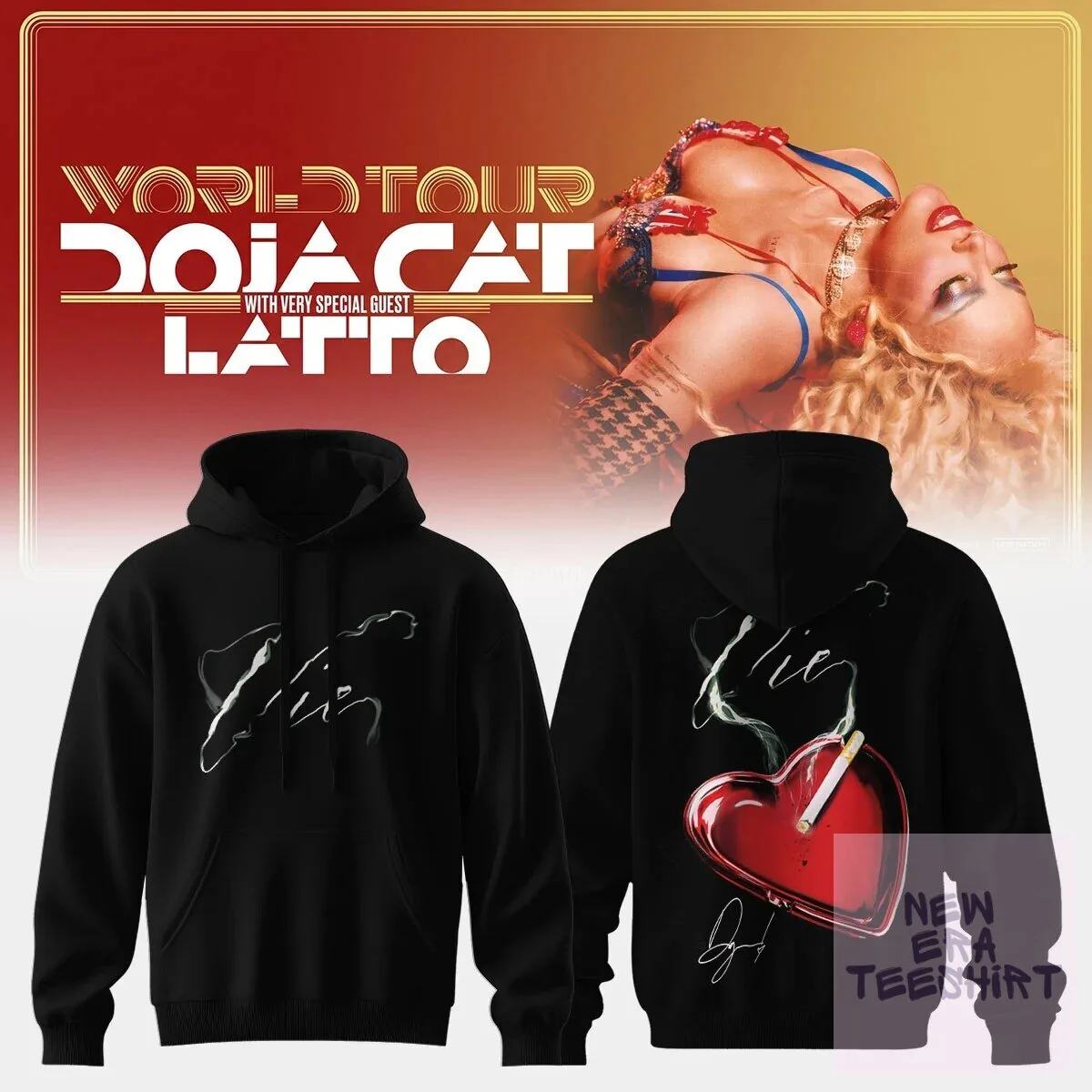 Doja Cat and Latto World Tour Concert Black Pullover Hoodie
