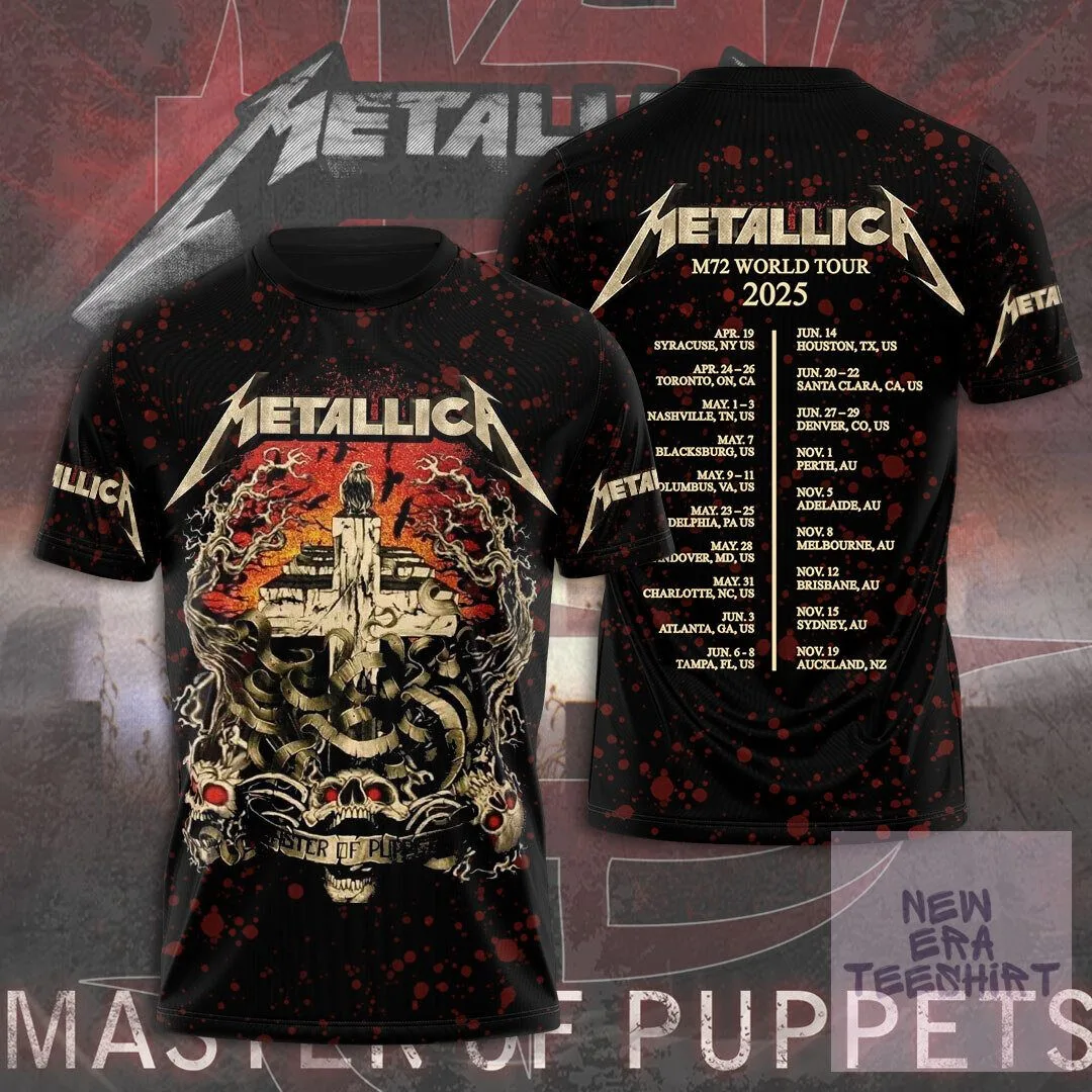 Metallica Master of Puppets M72 World Tour 2025 Concert Dates T-Shirt