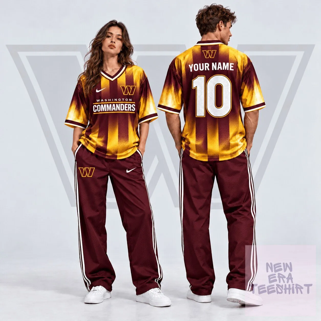 Washington Commanders Custom Name Number Gradient Shadow National Football League Jersey
