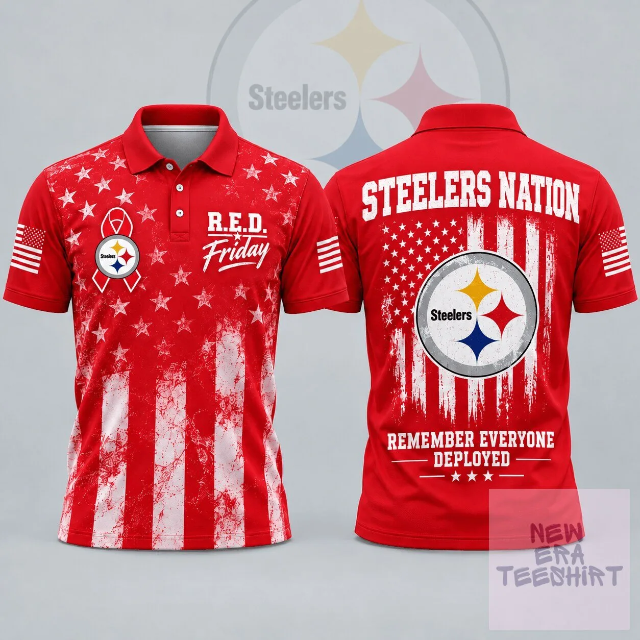 Polo Shirt for R.E.D. Friday - Pittsburgh Steelers Remember Everyone Deployed