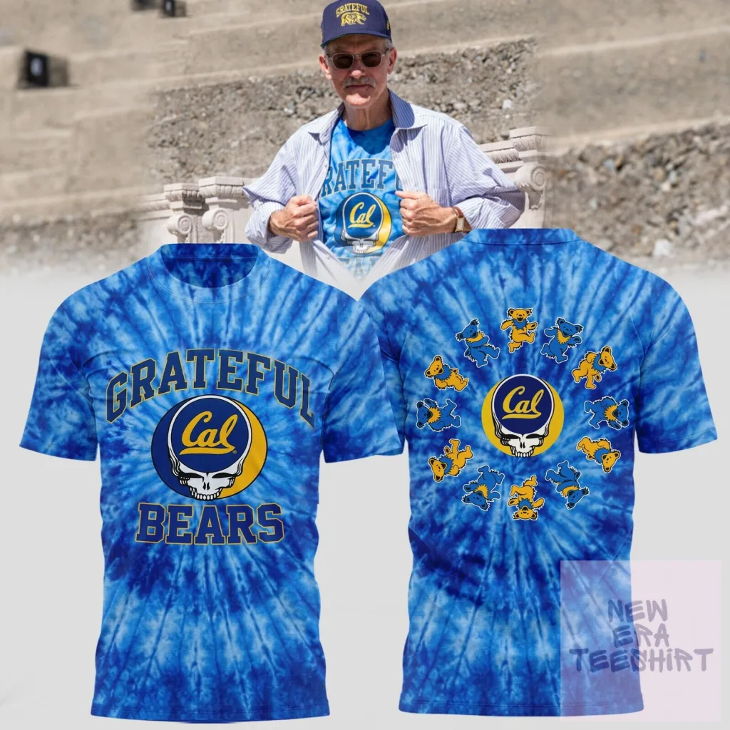 Grateful Dead California Golden Bears Tie-Dye Dancing Bears T-Shirt Grateful Dead California Golden Bears Tie-Dye Dancing Bears T-Shirt