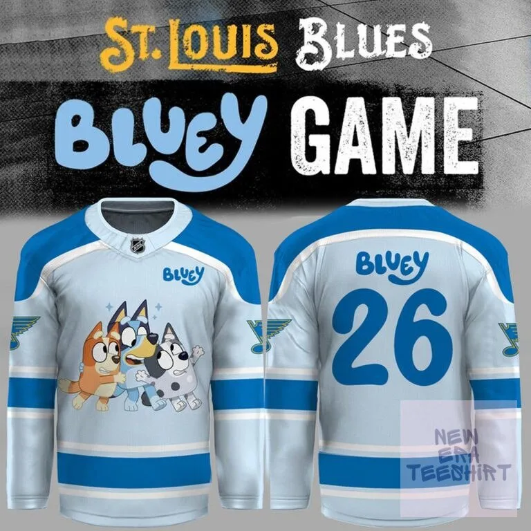 St. Louis Blues Bluey Game Night 2026 Limited Edition Hockey Jersey